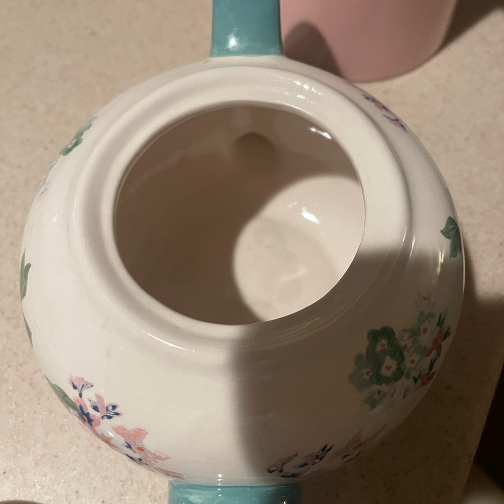 The Pioneer Woman Teal and Cream Floral Teapot - Picture 5 of 13